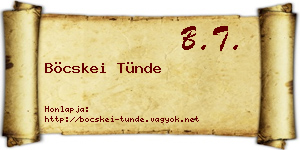Böcskei Tünde névjegykártya